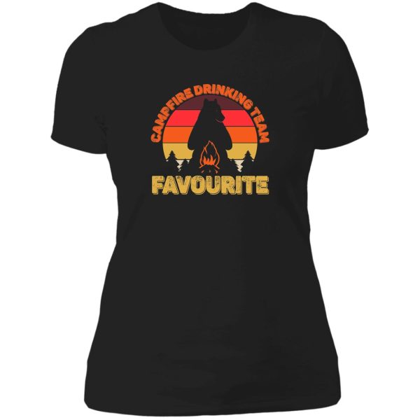 copy of campers campfire drinking team favourite camping bears funny lady t-shirt