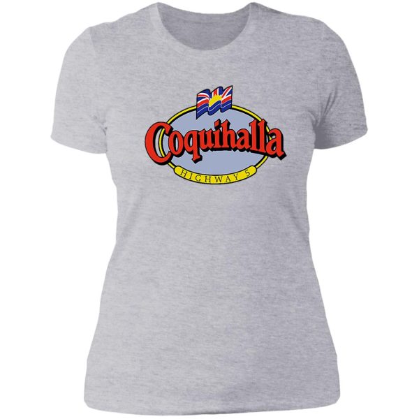 coquihalla highway 5 british columbia vintage travel decal lady t-shirt