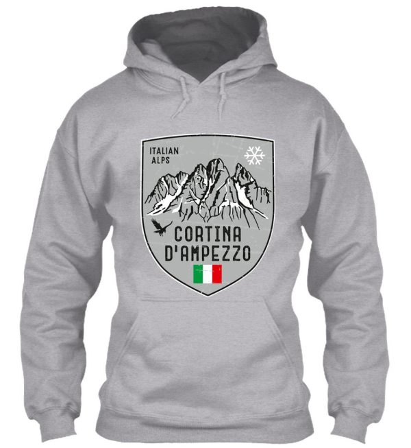 cortina d ampezzo mountain italy emblem hoodie