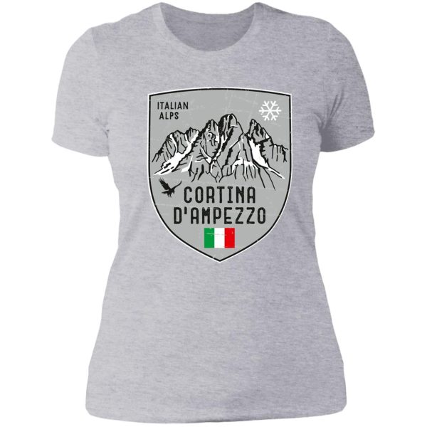 cortina d ampezzo mountain italy emblem lady t-shirt