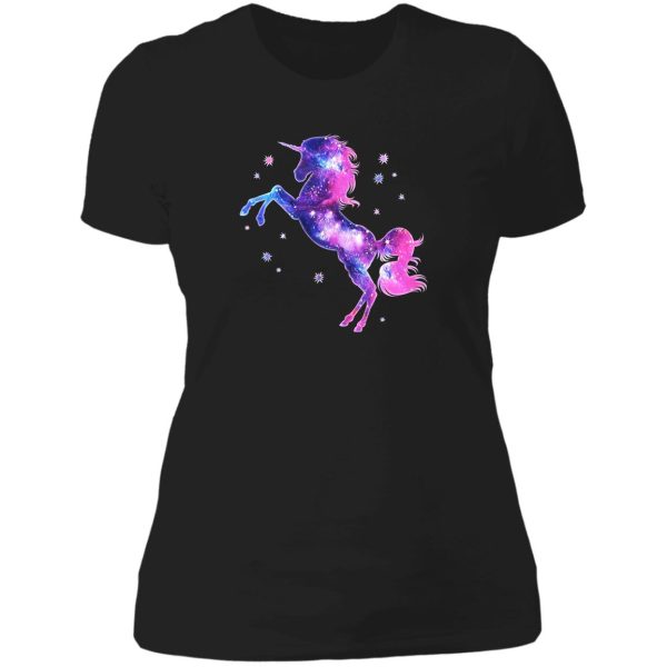 cosmic unicorn galaxy style space universe cosmos lady t-shirt