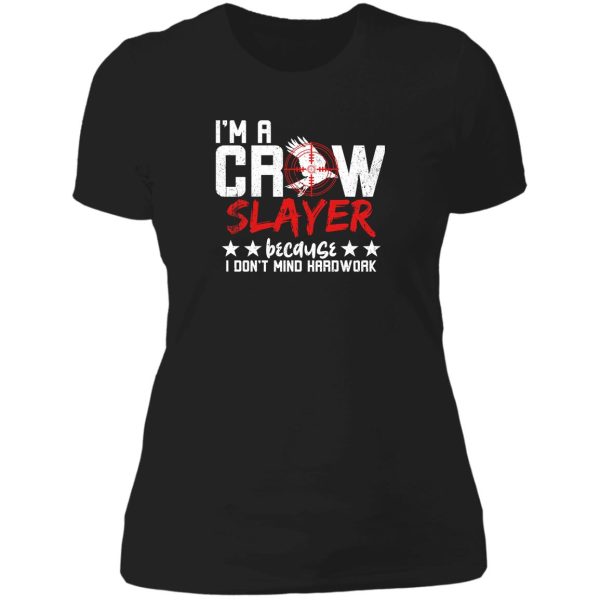 crow hunting crow hunter crow slayer lady t-shirt