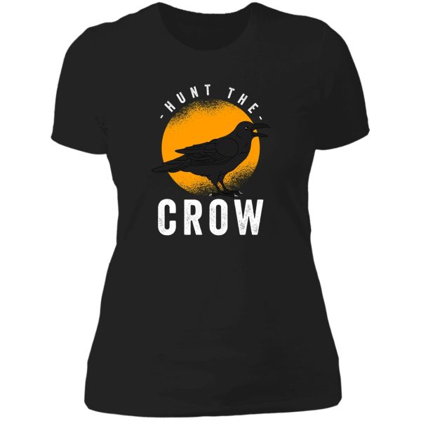 crow hunting crow hunter lady t-shirt