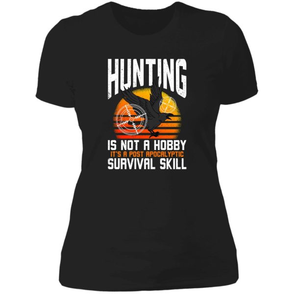 crow hunting crow hunter survival skill lady t-shirt