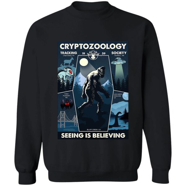 cryptozoology tracking society bigfoot sweatshirt