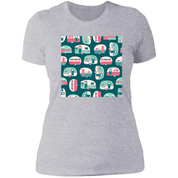 cute camping bus lady t-shirt