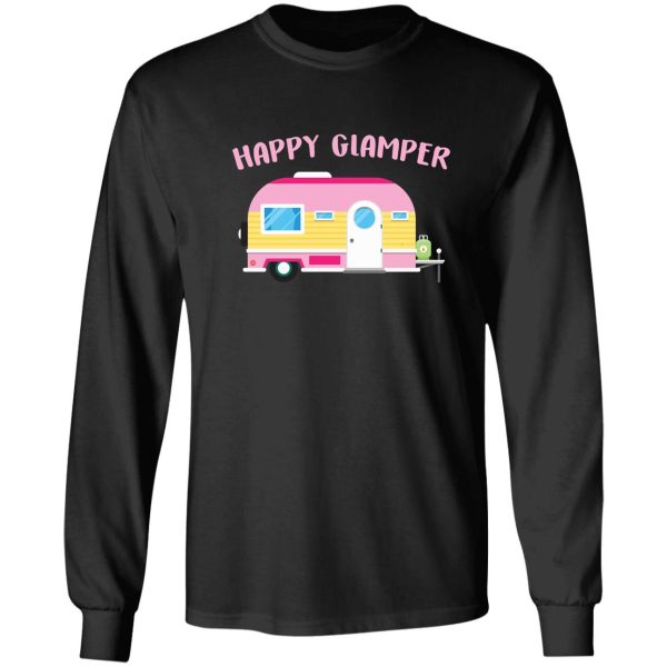 cute happy glamper womens camping design long sleeve