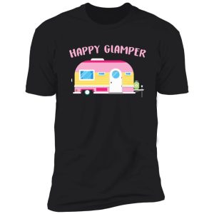 cute happy glamper women's camping design shirt