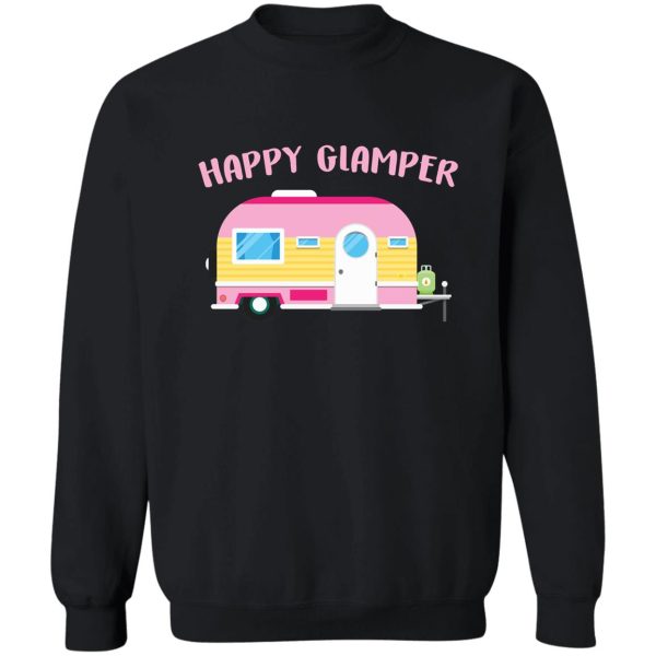 cute happy glamper womens camping design sweatshirt