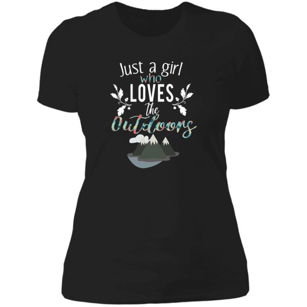 cute just a girl who loves outdoors hiking gift lady t-shirt