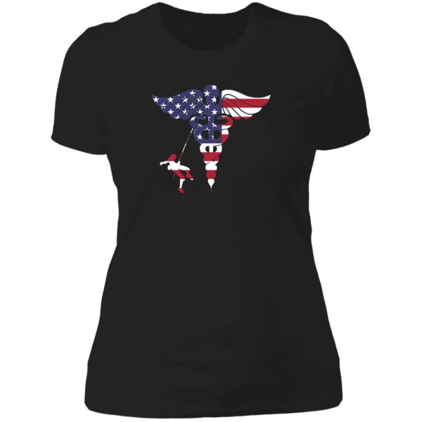 cute nurse life nursing clinical patriotic american usa flag correctional & rn nurse who loves rock or ice climbing 4 th of july lady t-shirt