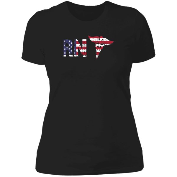 cute nurse life nursing clinical patriotic american usa flag rn nurse who loves rock or ice climbing 4 th of july lady t-shirt