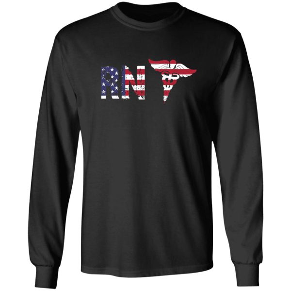 cute nurse life nursing clinical patriotic american usa flag rn nurse who loves rock or ice climbing 4 th of july long sleeve