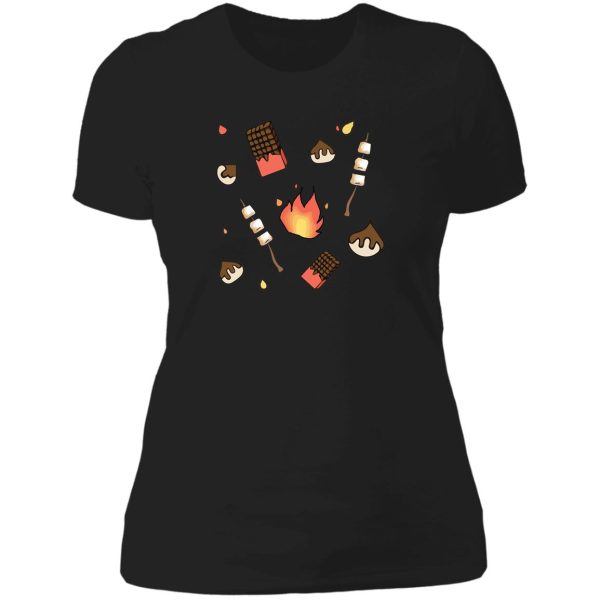 cute smores camping lady t-shirt