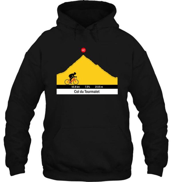 cycling t shirt col du tourmalet tour de france hoodie