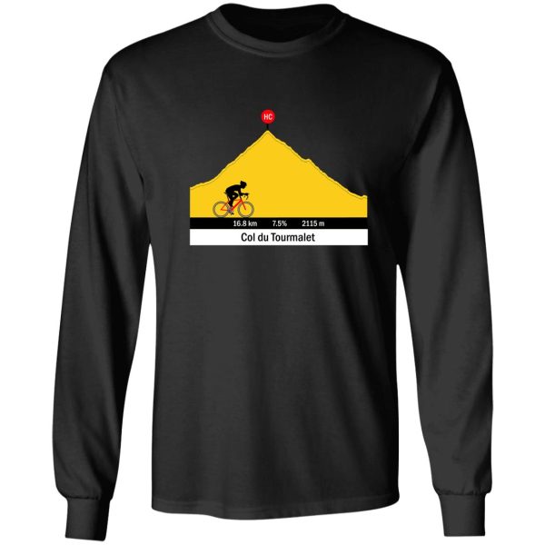 cycling t shirt col du tourmalet tour de france long sleeve