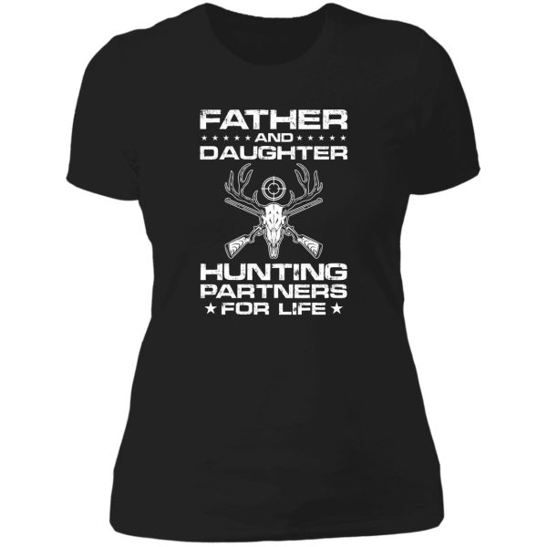 dad and daughter hunting partner for life lady t-shirt