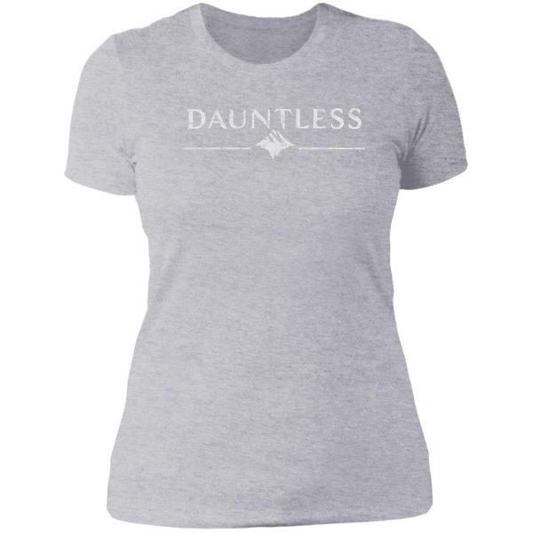 dauntless white distressed logo lady t-shirt