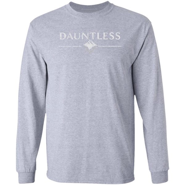 dauntless white distressed logo long sleeve