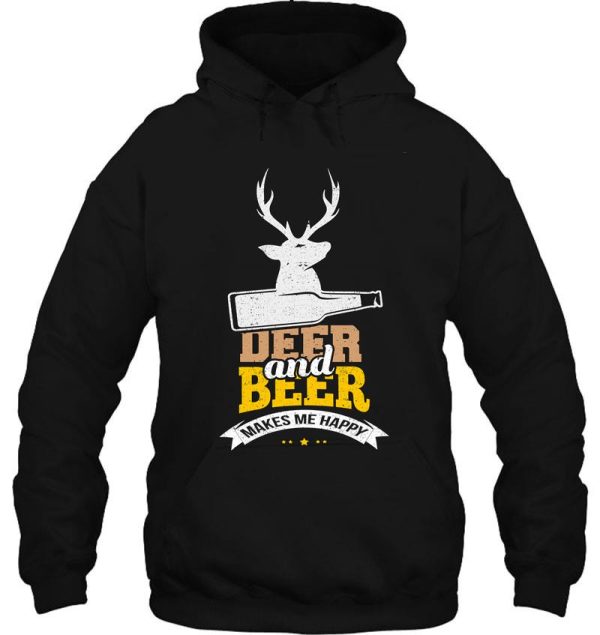 deer and beer make me happy hoodie
