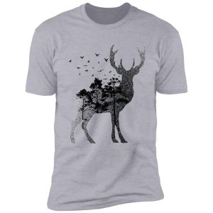 deer and forest illustration shirt