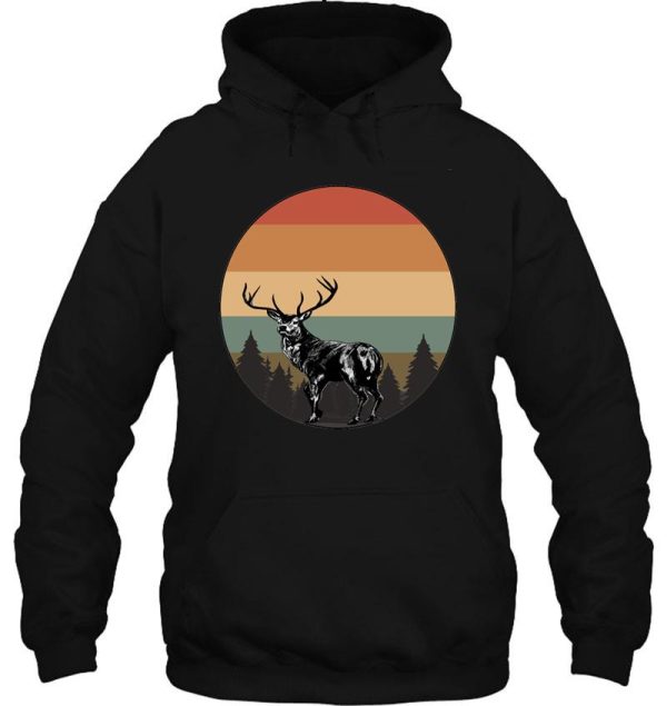 deer animal vintage sunset hoodie