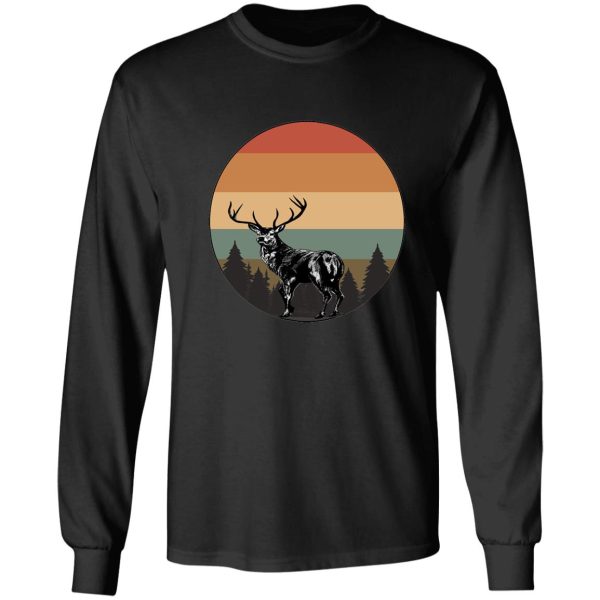 deer animal vintage sunset long sleeve