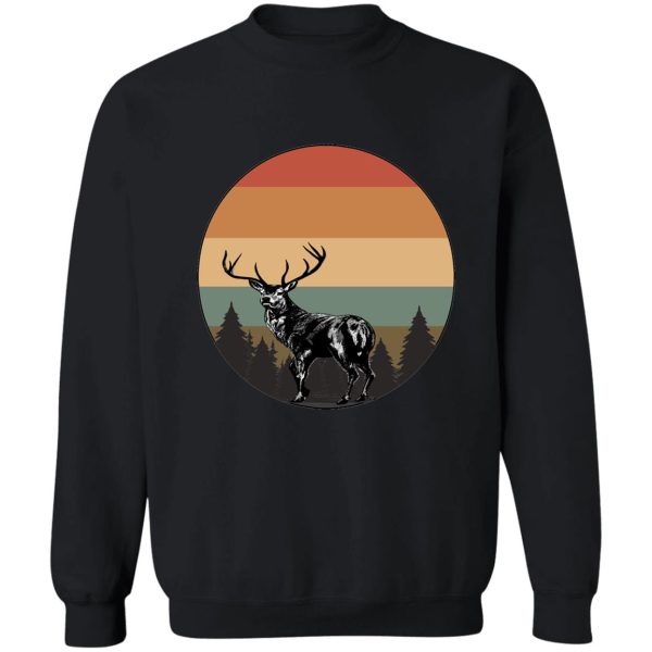 deer animal vintage sunset sweatshirt