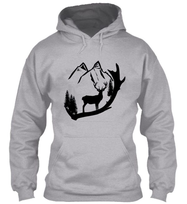 deer antler mountain scene wildlife hoodie