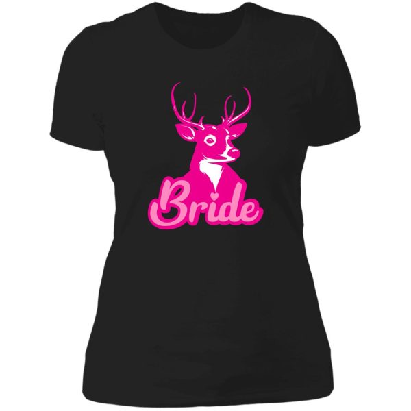 deer bride deer girls women deer bachlorette hunting camo wedding lady t-shirt