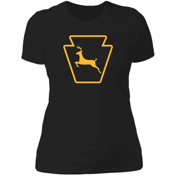 deer crossing lady t-shirt