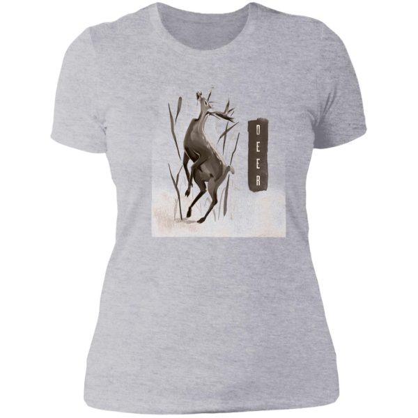 deer drawing lady t-shirt