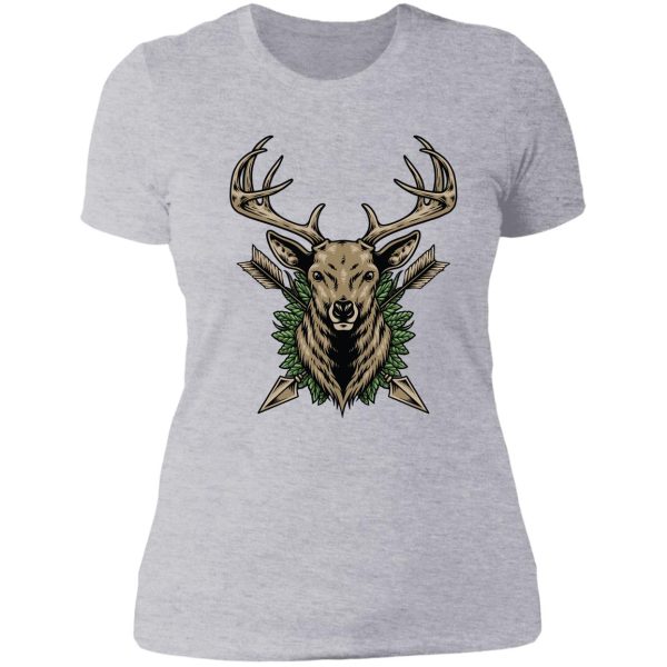 deer head - deer hunting lady t-shirt