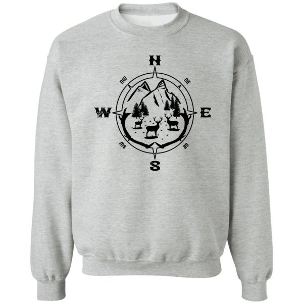 deer herd in compass nature wildlife sweatshirt