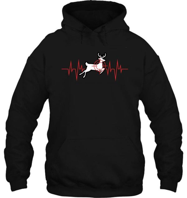 deer hunter heartbeat funny gift idea for hunters hoodie