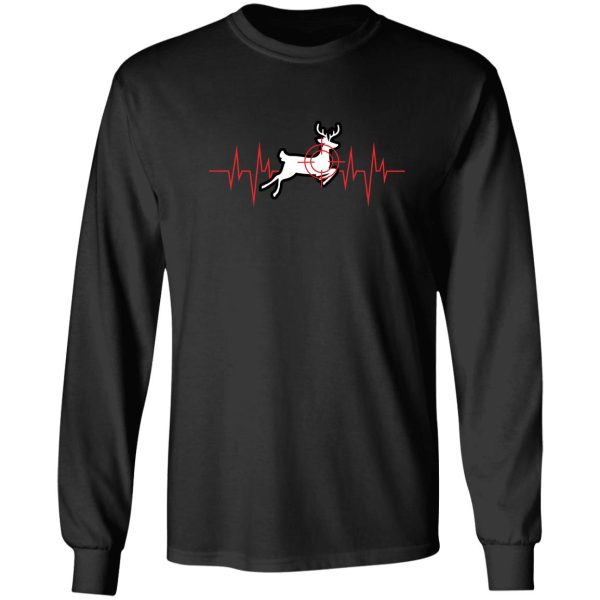 deer hunter heartbeat funny gift idea for hunters long sleeve