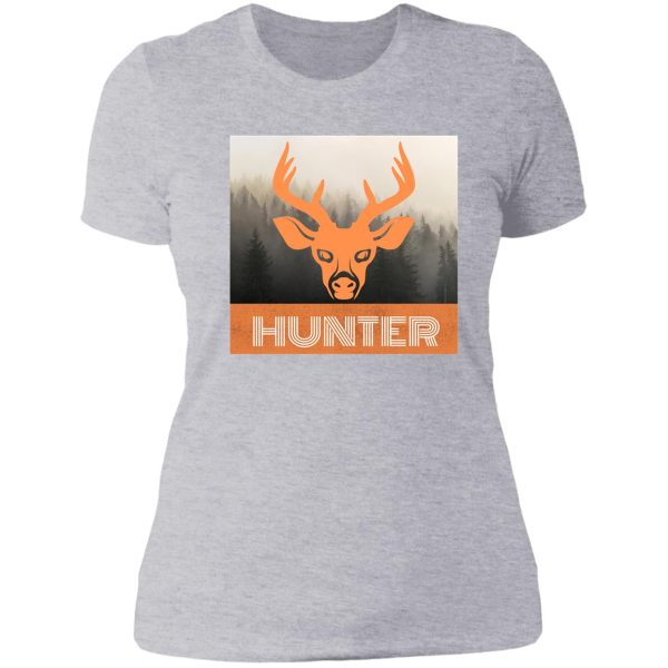 deer hunter retro buck hunting orange lady t-shirt