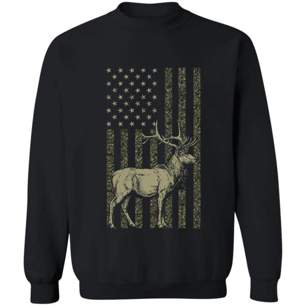 deer hunting american camouflage usa flag whitetail buck sweatshirt