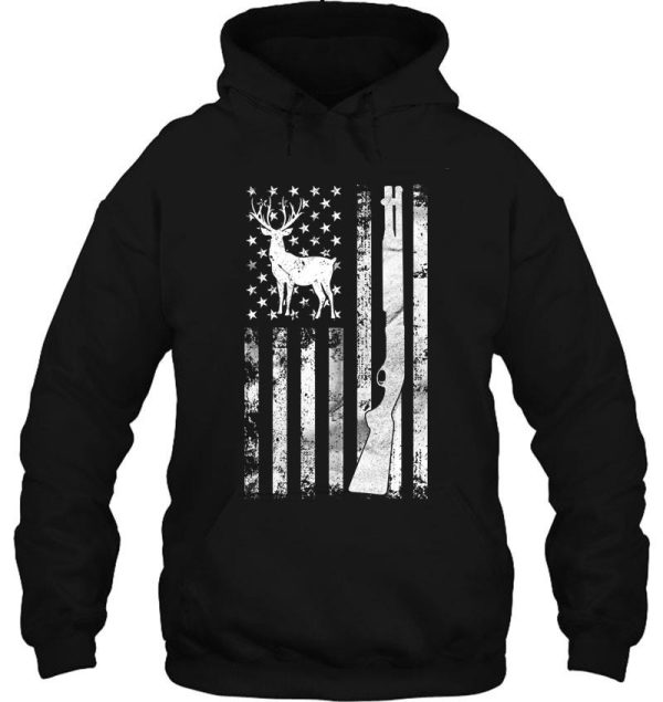 deer hunting american flag design for hunters hunting gifts whitetail deer hunting hunting gear for men & women hoodie