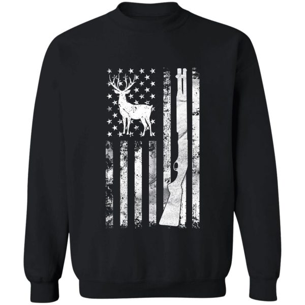 deer hunting american flag design for hunters hunting gifts whitetail deer hunting hunting gear for men & women sweatshirt