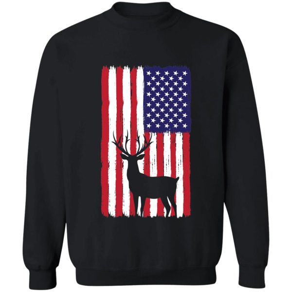 deer hunting american flag sweatshirt