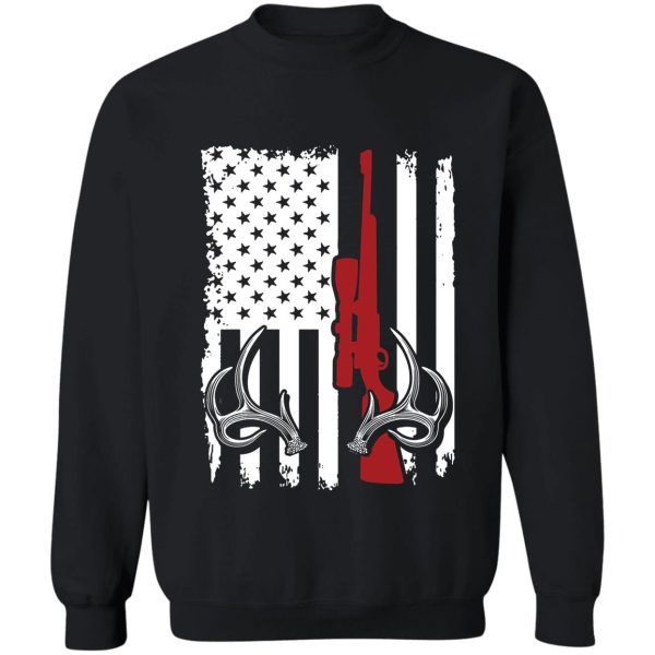 deer hunting american flag sweatshirt