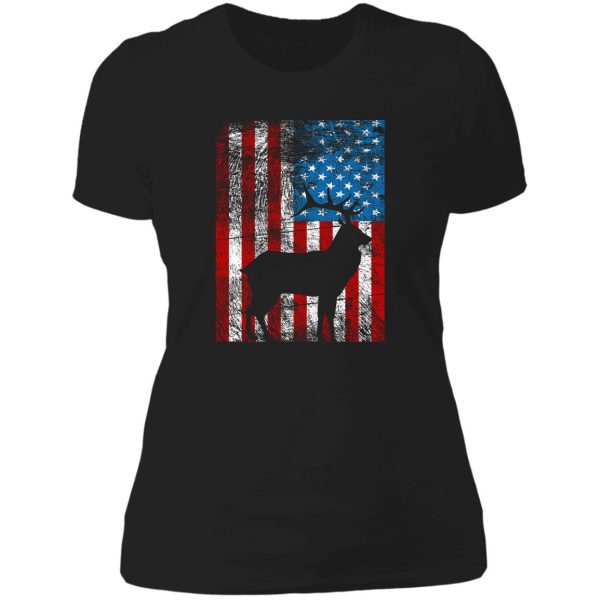 deer hunting american flag usa proud hunter gift idea lady t-shirt