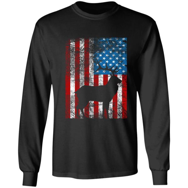 deer hunting american flag usa proud hunter gift idea long sleeve