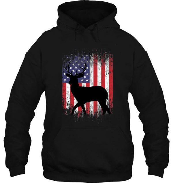 deer hunting american flag whitetail buck silhouette hoodie
