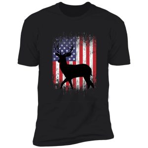 deer hunting american flag whitetail buck silhouette shirt