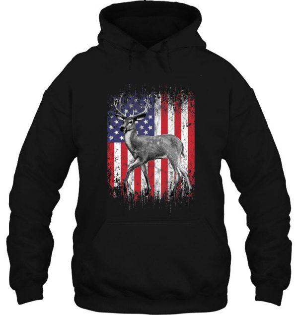 deer hunting american flag whitetail buck sketch hoodie