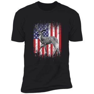 deer hunting american flag whitetail buck sketch shirt