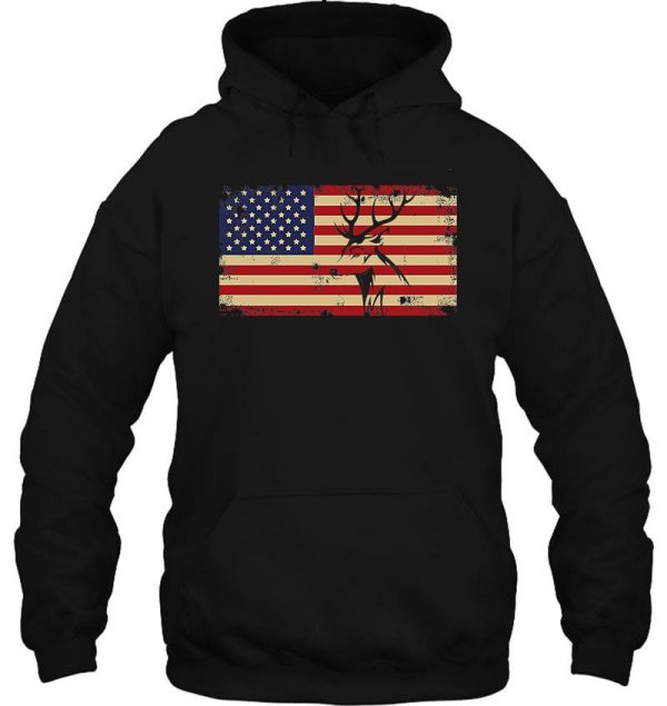 deer hunting and america flag funny hunting lover gift t-shirt hoodie