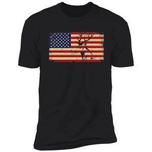 deer hunting and america flag funny hunting lover gift t-shirt shirt